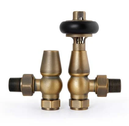 Castrads Windsor thermostatic radiator valve in natural brass